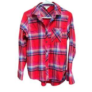Orvis Plaid Flannel Shirt Classic Collection Button‎ Down Red Pink S